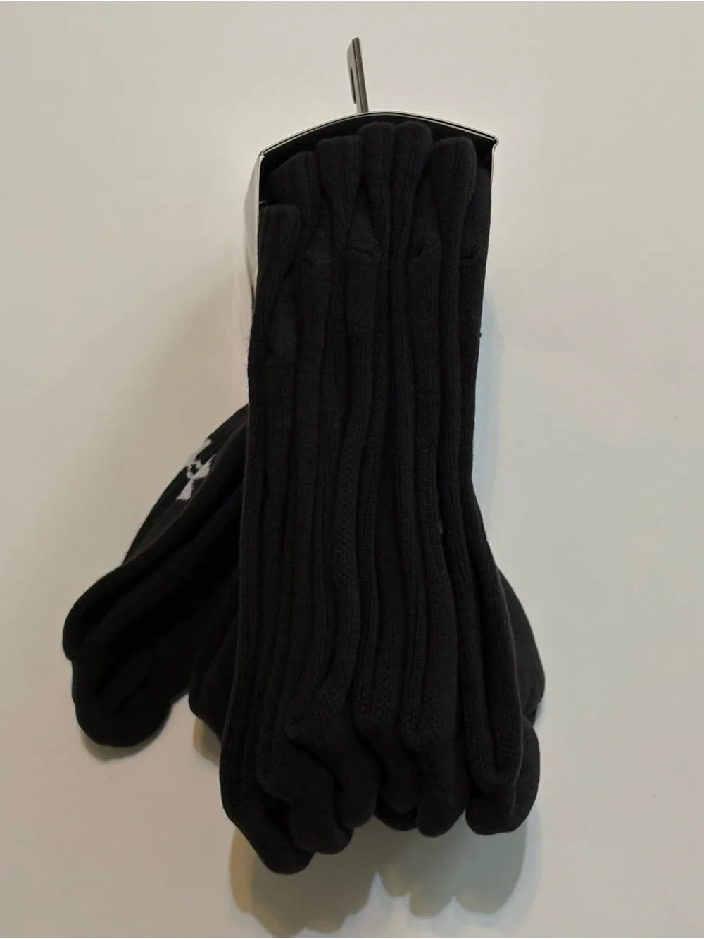 Under Armour Black Athletic Crew Socks with White Logo - 12 pairs Pack